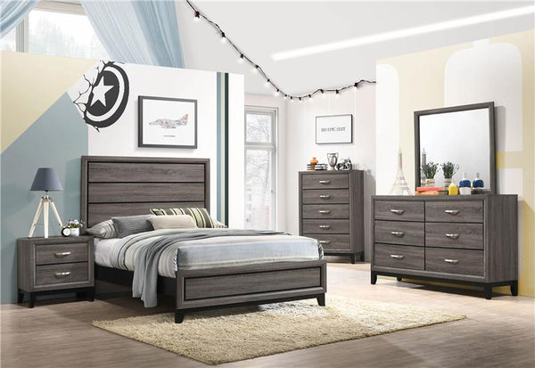 Watson Wood Full Panel Bed Grey Oak - 212421F