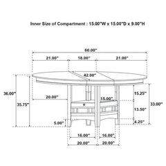 Lavon 5-piece Counter Height Dining Room Set Light Chestnut and Espresso - 105278-S5
