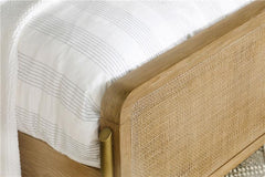 Arini Rattan Queen Panel Bed Sand Wash and Natural Cane - 224300Q