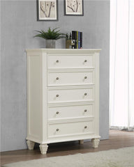 Sandy Beach 5-drawer Bedroom Chest Cream White - 201305