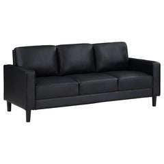 Ruth 2-piece Upholstered Track Arm Sofa Set Black - 508361-S2