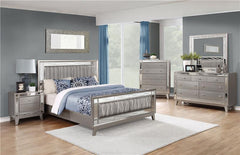 Leighton Wood Queen Panel Bed Metallic Mercury - 204921Q