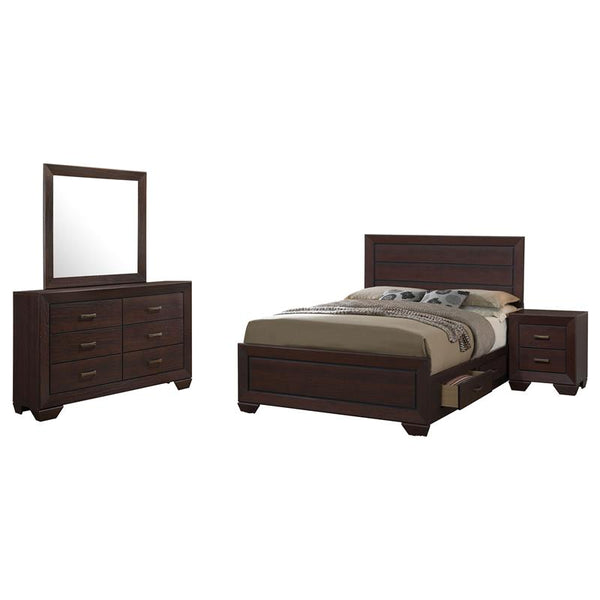 Kauffman 4-piece California King Bedroom Set Dark Cocoa - 204390KW-S4