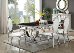 Antoine 7-piece Rectangular Dining Set Creamy White and Chrome - 107871-S7
