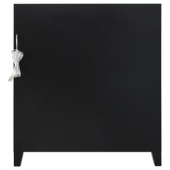 Yvaine 2-door Mirrored Wine Cabinet with Faux Crystal Inlay Silver - 115585