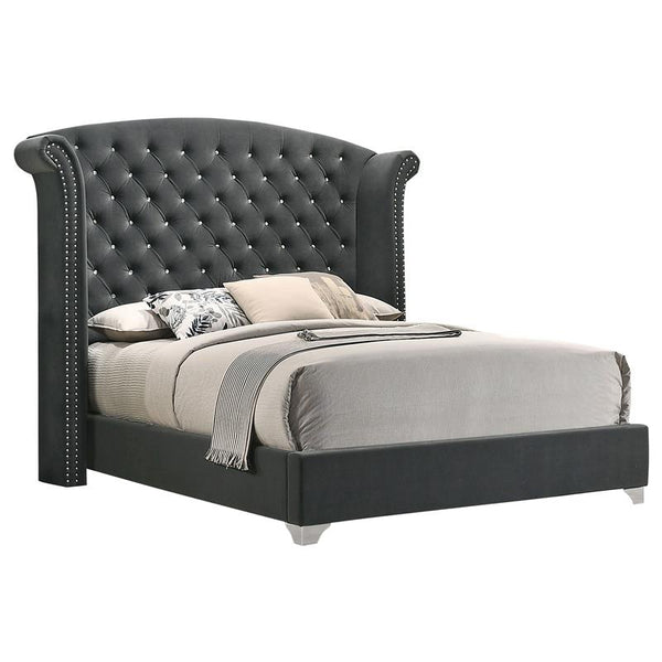 Melody Upholstered California King Wingback Bed Grey - 223381KW