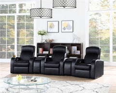 Cyrus Upholstered Home Theater Storage Wedge Console Black - 600002