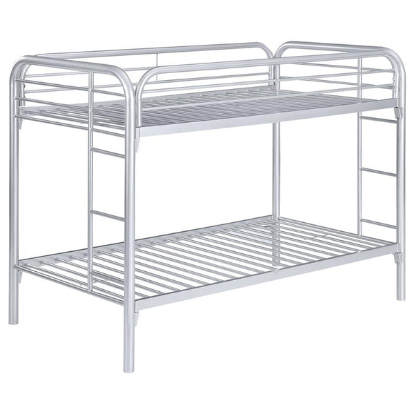 Morgan Metal Twin Over Twin Bunk Bed Silver - 2256V