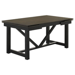 Malia Rectangular Dining Table with Refractory Extension Leaf Black - 122341