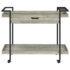 Ventura 2-tier Bar Cart with Storage Drawer Grey Driftwood - 181005