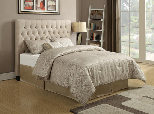 Chloe Upholstered Queen Panel Headboard Oatmeal - 300007QB1