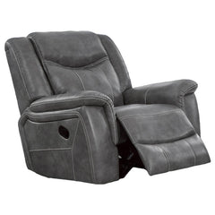 Conrad Upholstered Padded Arm Glider Recliner Grey - 650356