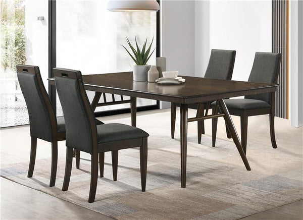 Wes 5-piece Rectangular Dining Set Grey and Dark Walnut - 115271-S5