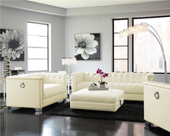 Chaviano Upholstered Track Arm Sofa Pearl White - 505391