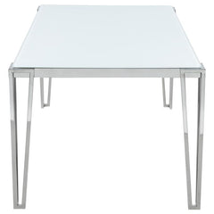 Pauline Rectangular Dining Table with Metal Leg White and Chrome - 193001