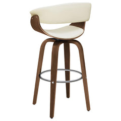 Zion Upholstered Swivel Bar Stool Walnut and Ecru - 100206