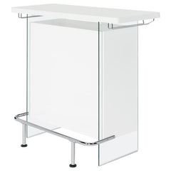 Acosta Rectangular Bar Unit with Footrest and Glass Side Panels - 182632