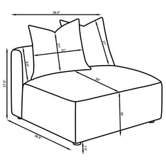 Jennifer Upholstered Armless Chair Grey - 551594