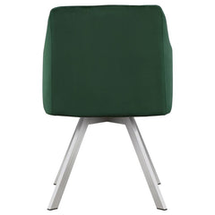 Veena 5-piece Round Dining Set with Swivel Chairs Chrome and Green - 193430BG-S5