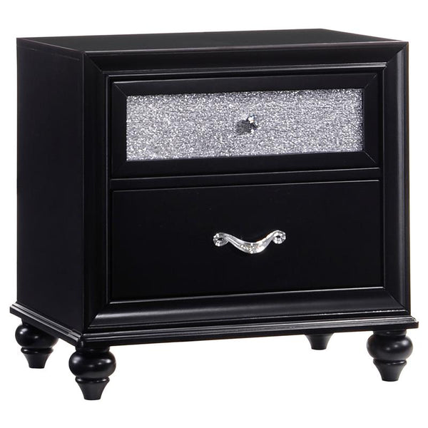 Barzini 2-drawer Rectangular Nightstand Black - 200892