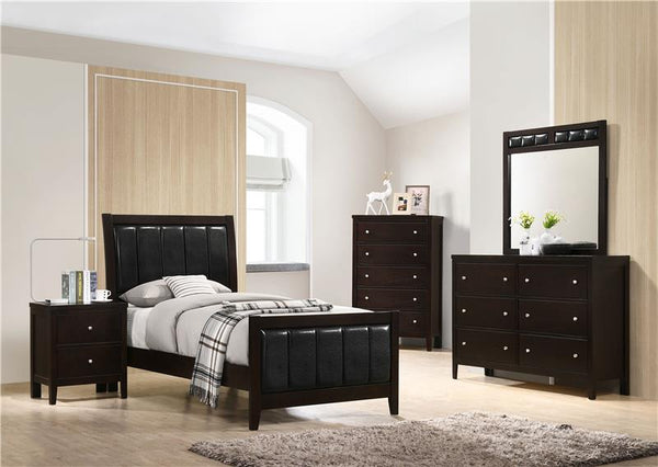 Carlton Wood Twin Panel Bed Cappuccino - 202091T