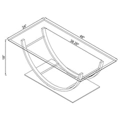 Danville Rectangular U-Shaped Glass Top Coffee Table Chrome - 704988