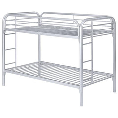 Morgan Metal Twin Over Twin Bunk Bed Silver - 2256V