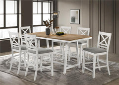 Hollis Rectangular Counter Height Dining Table Brown and White - 122248
