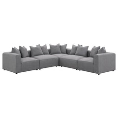 Jennifer Upholstered Corner Chair Grey - 551595