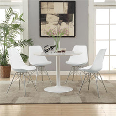 Juniper Armless Dining Chairs White and Chrome (Set of 2) - 102792