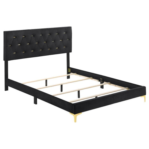 Kendall Upholstered Queen Panel Bed Black - 224451Q