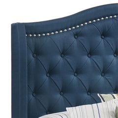 Sonoma Upholstered Eastern King Wingback Bed Blue - 310071KE