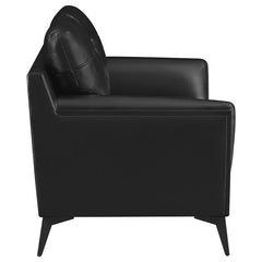 Moira 2-piece Upholstered Wedge Arm Tufted Sofa Set Black - 511131-S2