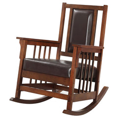 Ida Upholstered Rocking Chair Tobacco and Dark Brown - 600058
