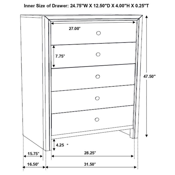 Serenity 5-piece Full Bedroom Set Mod Grey - 215841F-S5