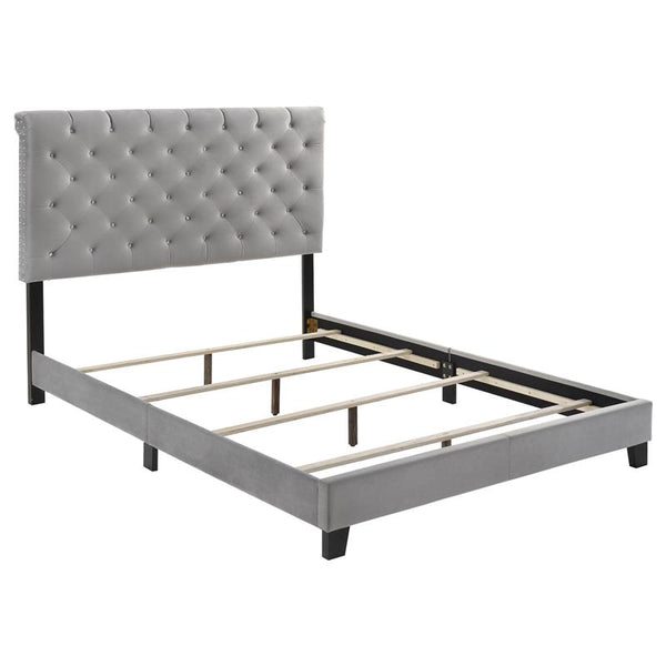 Warner Upholstered Queen Panel Bed Grey - 310042Q