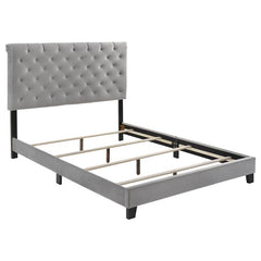 Warner Upholstered Eastern King Panel Bed Grey - 310042KE