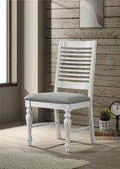 Aventine Ladder Back Dining Side Chair with Upholstered Seat Vintage Chalk and Grey (Set of 2) - 108242