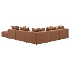 Jennifer 6-piece Upholstered Modular Sectional Terracotta - 551591-SET
