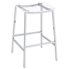 Jovani Acrylic Backless Bar Stools Clear and Chrome (Set of 2) - 182359