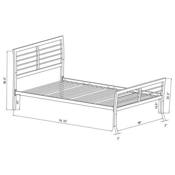 Cooper Metal Twin Open Frame Bed Silver - 300201T
