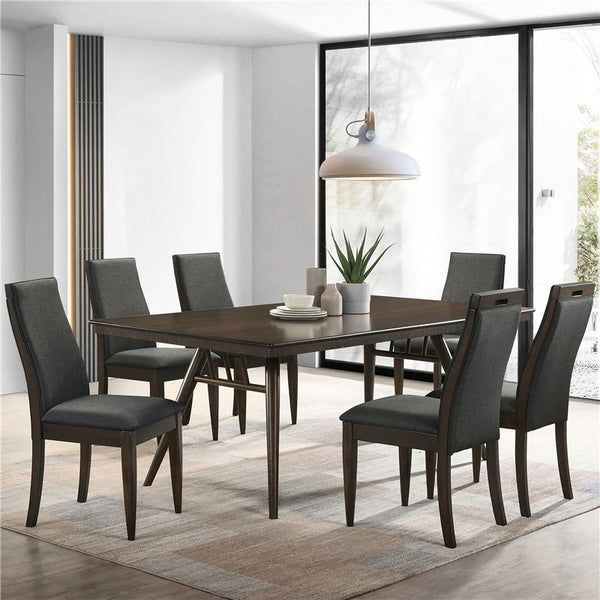 Wes Rectangular Dining Table Dark Walnut - 115271