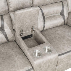 Greer 2-piece Upholstered Reclining Sofa Set Taupe - 651351-S2