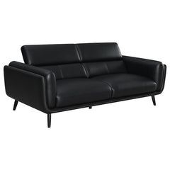 Shania 2-piece Upholstered Low Back Sofa Set Black - 509921-S2