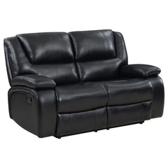 Camila 3-piece Upholstered Motion Reclining Sofa Set Black - 610244-S3