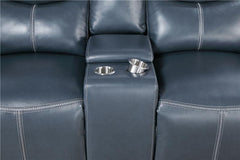 Sloane Upholstered Padded Arm Reclining Loveseat Blue - 610272
