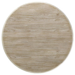 Trofello Round Dining Table with Curved Pedestal Base White Washed - 123120