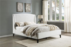 Mosby Upholstered Eastern King Wingback Bed Snow - 306020KE