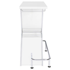 Atoka X-shaped Bar Unit with Wine Bottle Storage Glossy White - 130078