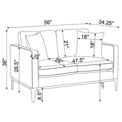 Apperson Upholstered Track Arm Loveseat Light Grey - 508682